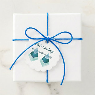 Handmade Jewelry Blue Watercolor Favor Tags