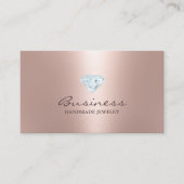 Handmade Jewelry Bright Diamond Blush Rose Gold Business Card (Front)
