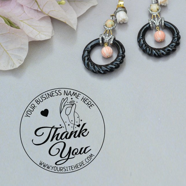 Handmade Jewelry Business Thank You  Rubber Stamp (Creator Uploaded)