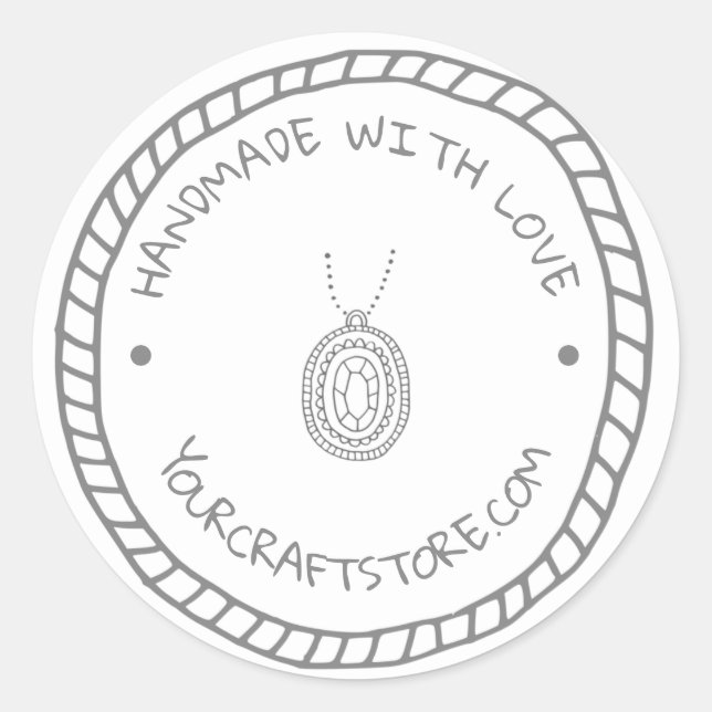 Handmade Jewelry Crafts Classic Round Sticker (Front)