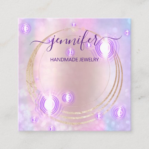 Handmade Jewelry Custom Logo Fashion Futuristic Square Business Card