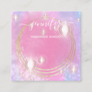 Handmade Jewelry Custom Logo Holograph Future Square Business Card