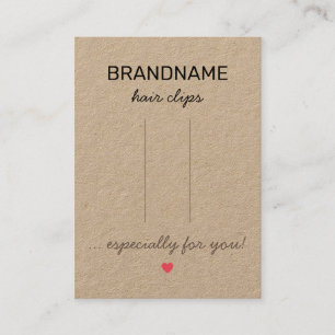 Handmade Jewelry Heart Rustic Hair Clips Holder Business Card