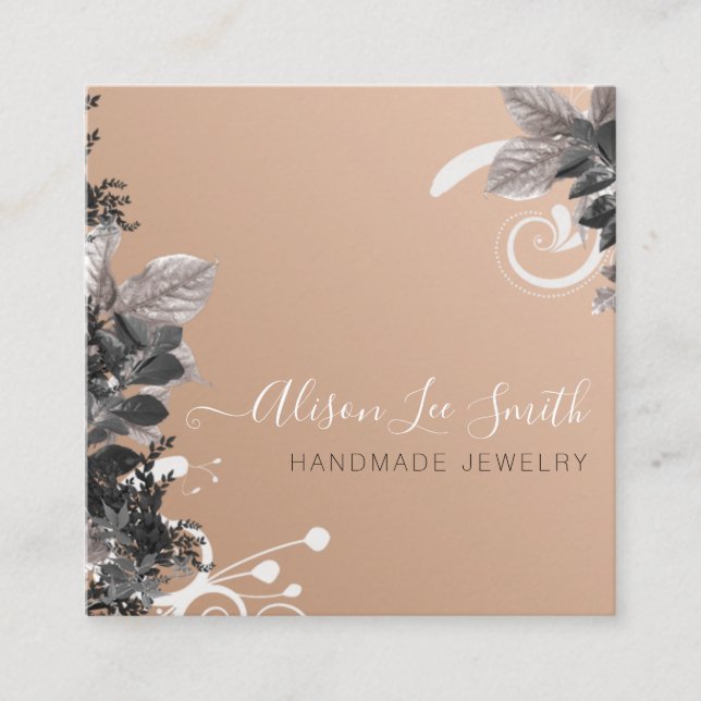 Handmade Jewelry Square Business Card (Front)