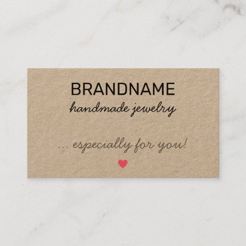 Handmade Jewelry Tiny Red Heart Rustic Vintage Business Card