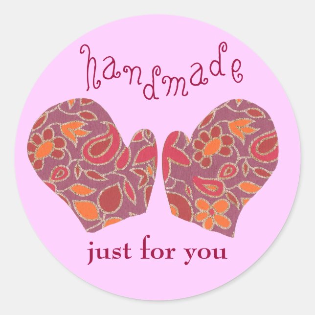 "Handmade Just for You" holiday sticker (Front)