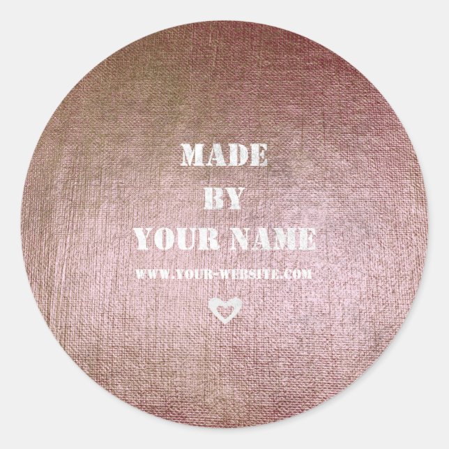 Handmade Just For You Made With Love Brush Classic Round Sticker (Front)