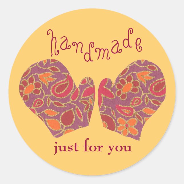"Handmade Just for You" sticker (Front)