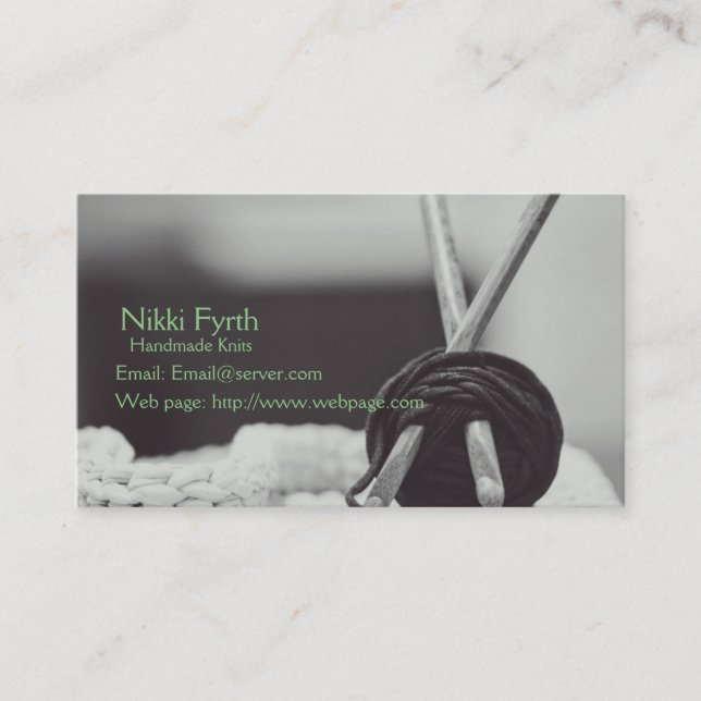 Handmade Knits Business Card (Front)