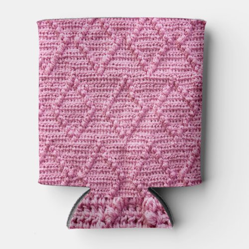 Handmade Knitting Lozenge Pattern Background Can Cooler