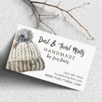 Handmade Knitting Winter Hat and Sweater Business Card