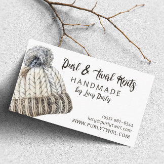 Handmade Knitting Winter Hat and Sweater Business Card