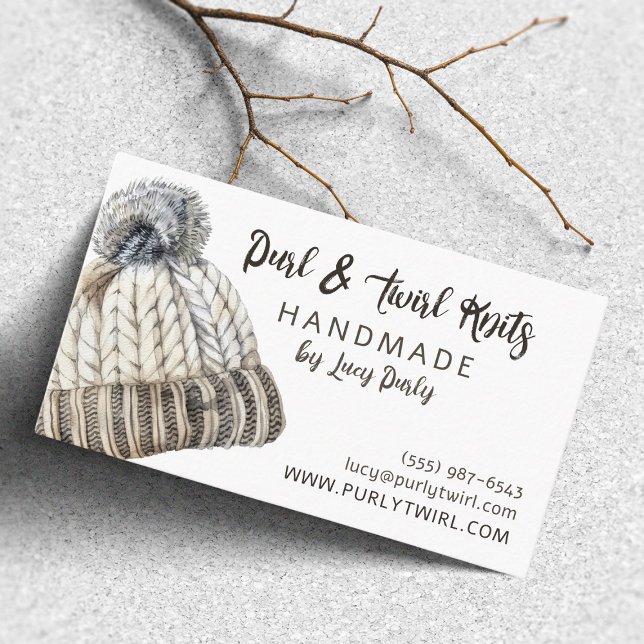 Handmade Knitting Winter Hat and Sweater Business Card (Creator Uploaded)