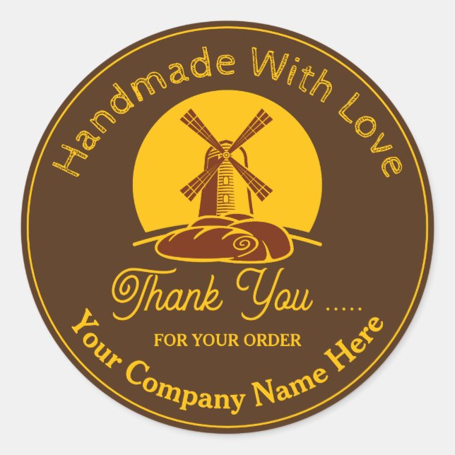 Handmade Label Bakery Sticker (Front)