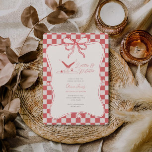 Handmade lattes and pilates bridal shower invitation