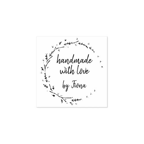 Handmade Lavender Hearts Wreath Rubber Stamp Handmade Lavender Hearts Wreath Rubber Stamp