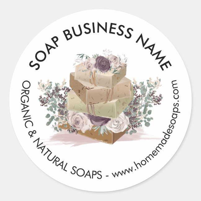 Handmade Lavender Rose Spa Soy Soap Classic Round Sticker