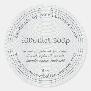 Handmade Lavender Soap Pastel Blue Snake Pattern Classic Round Sticker