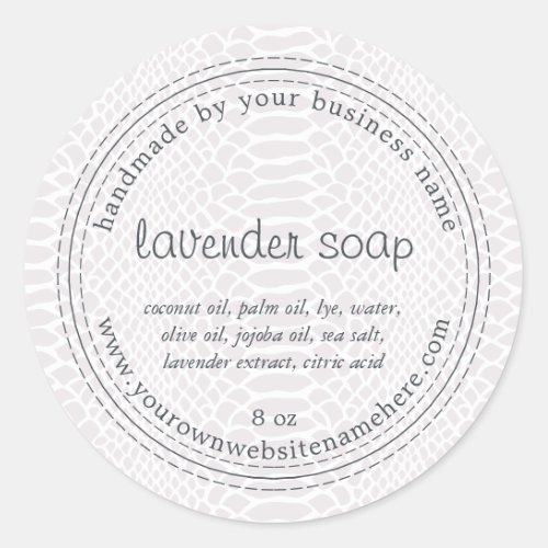 Handmade Lavender Soap Purple Snake Pattern Classic Round Sticker