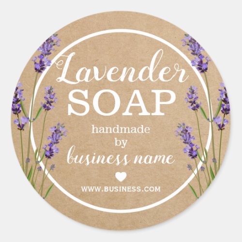 Handmade Lavender Soap  Vintage Homemade Classic Round Sticker