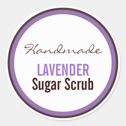 Handmade Lavender Sugar Scrub Classic Round Sticker