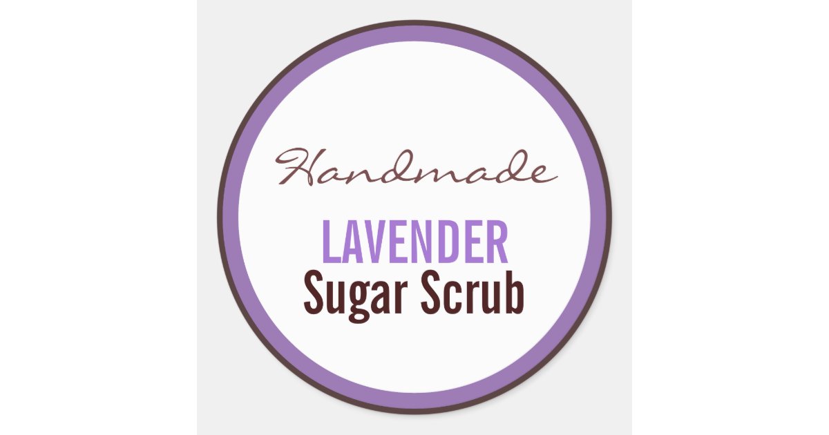 Handmade Lavender Sugar Scrub Classic Round Sticker | Zazzle.com