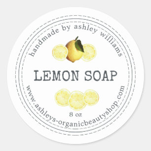 Handmade Lemon Soap Organic Business Classic Round Sticker