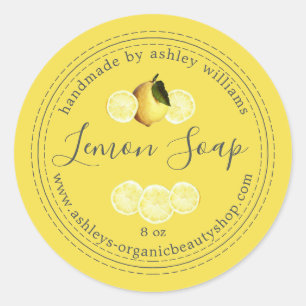 Handmade Lemon Soap Organic Business Classic Round Sticker