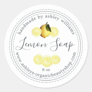 Handmade  Lemon Soap Organic Business Classic Round Sticker