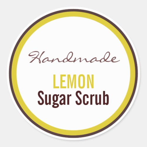 Handmade Lemon Sugar Scrub Classic Round Sticker