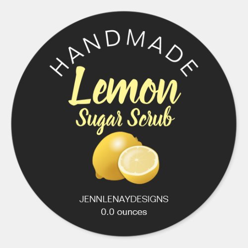 Handmade Lemon Sugar Scrub Round Labels