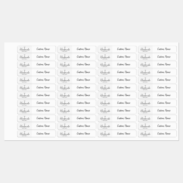 Handmade Love Home made Custom Crafts Cooking Labels (Sheet)