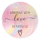 Handmade love pastel rainbow marble glitter