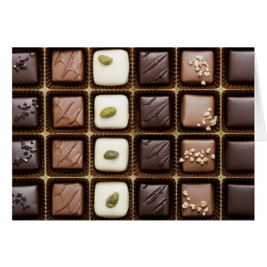 Handmade luxury chocolate in a box cards (Front Horizontal)