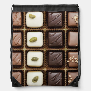 Handmade luxury chocolate in a box drawstring bag