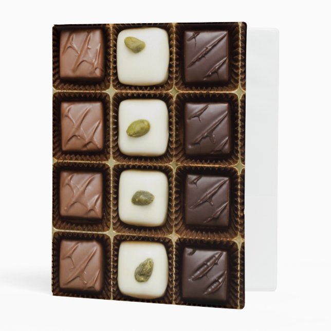 Handmade luxury chocolate in a box mini binder (Front/Inside)