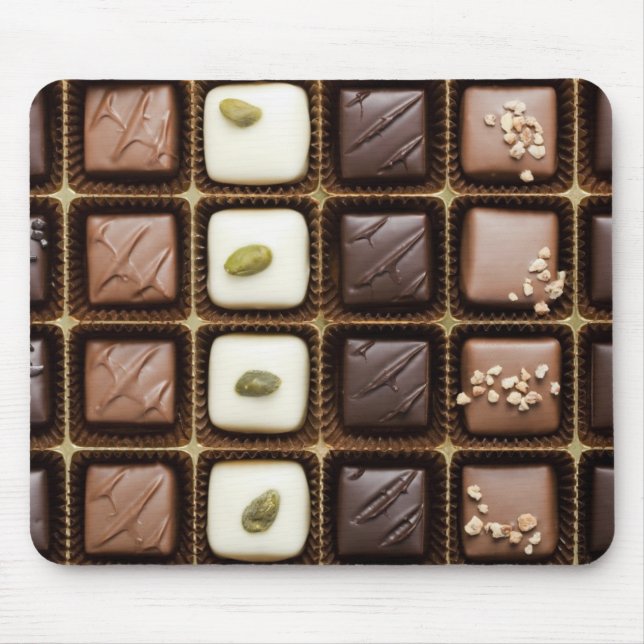 Handmade luxury chocolate in a box mouse pad (Front)