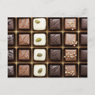 Handmade luxury chocolate in a box postcard