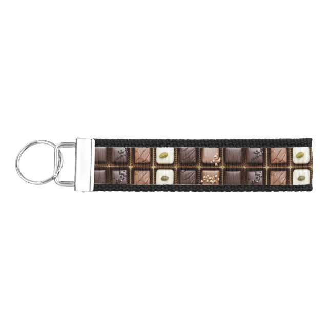 Handmade luxury chocolate in a box wrist keychain (Keys on Left)