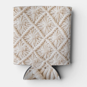 Handmade macrame texture, eco-friendly concept. can cooler