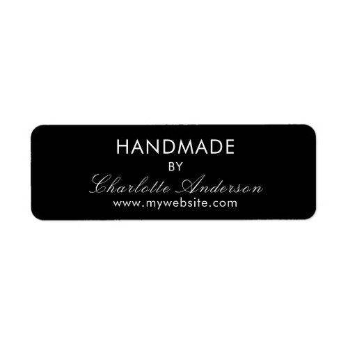 Handmade made by name black white label