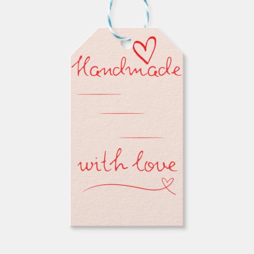 Handmade Made with love Gift Tags