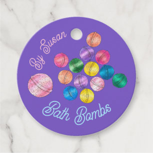 Handmade Made with Love Homemade Bath Shower Bombs Favor Tags