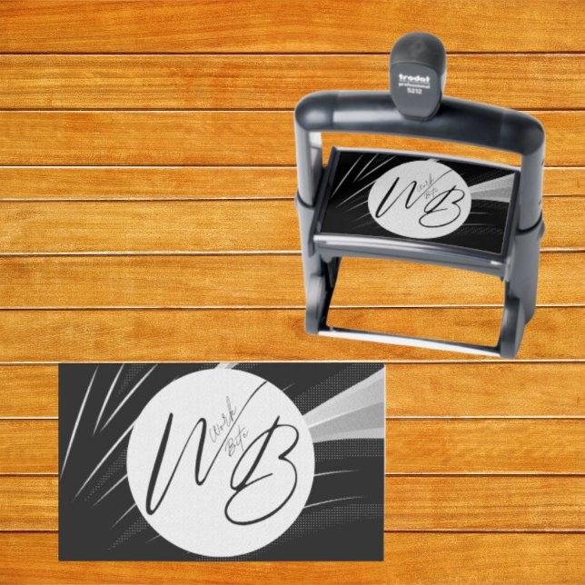Handmade Modern Business Logo Self-inking Stamp (Creator Uploaded)