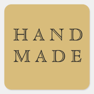 Handmade modern script gold black product Sticker