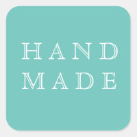 Handmade modern script turquoise product Sticker