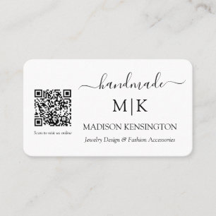 Handmade Monogram or Add Logo Business QR Card
