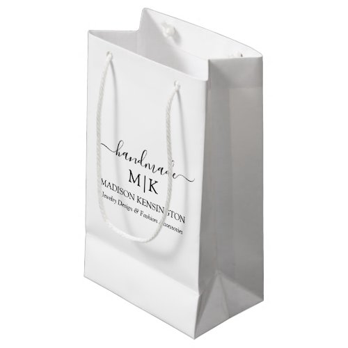 Handmade Monogram or Add Logo Business Small Gift Bag