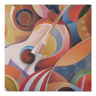 Handmade Music Abstract Painting Faux Canvas Print