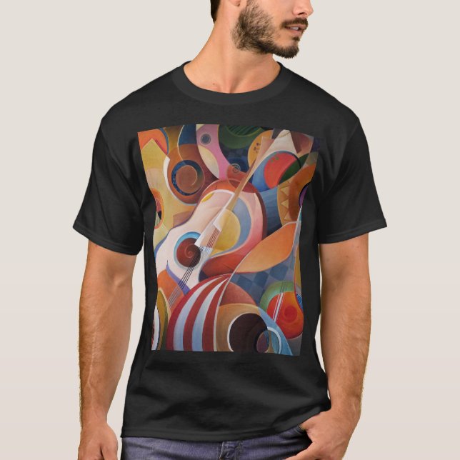 Handmade Music Abstract Painting T-Shirt (Front)